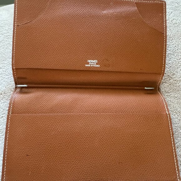 Hermes Handbags - Auth Hermès Porte-Chéquier (Vision II Agenda Cover) in Gold Epsom Leather